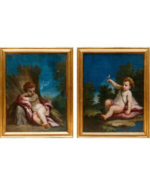 Scuola bolognese del XVIII secolo, Putti con allegorie delle stagioni