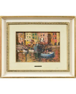 Erma Zago (Bovolone 1880 - Milano 1942) - Il porto di Genova.