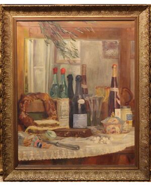 "Composizione  pasquale" olio su tela. Anonimo pittore della prima metà del XX secolo