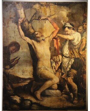  Il martirio di San Bartolomeo scuola Italiana, XVII secolo da un modello di Jusepe de Ribera. olio su tavola