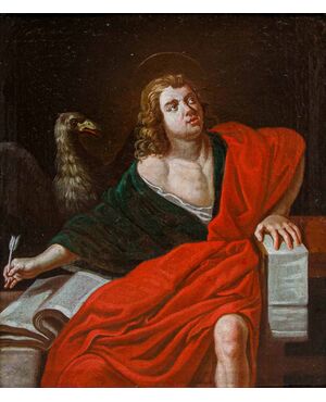 XVII secolo,  San Giovanni Evangelista con l’aquila 