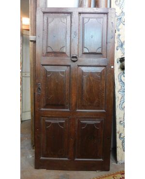 ptci512 - walnut door, XVIII century, Piedmont, l 104 xh 220 cm     