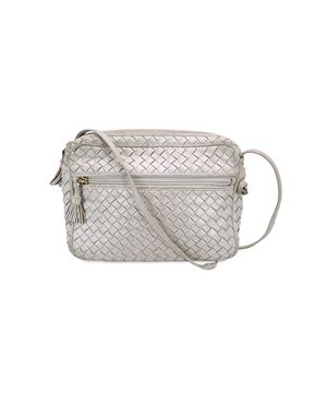 BOTTEGA VENETA Borsa a Tracolla Vintage in Pelle Col. Bianco Nodini S