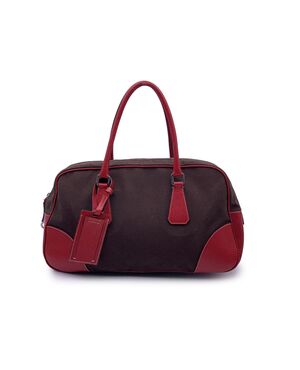PRADA Borsa a Mano Vintage in Tela Col. Marrone Bowling M