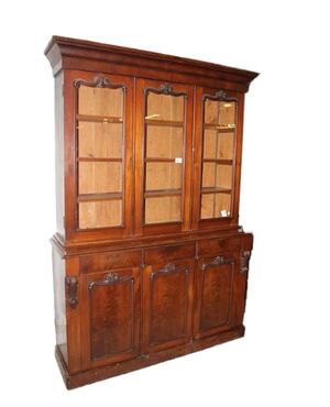 Libreria Bookcase Inglese Stile Vittoriano in Legno di Mogano XIX secolo