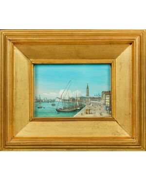 Carlo Grubacs (Venezia 1810/1820 – c.1870) - Riva degli Schiavoni a Venezia 
