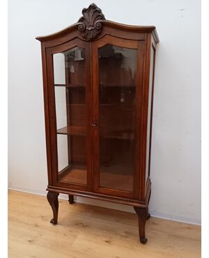 Vetrina in noce chippendale - primi '900 - vetrinetta - libreria