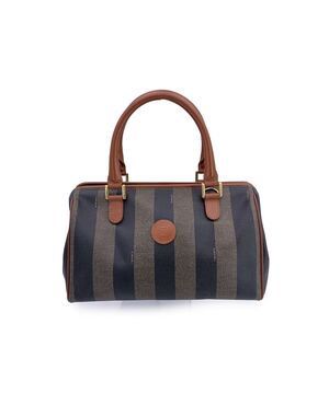 FENDI Borsa a Mano Vintage in Tela Col. Marrone Double F S