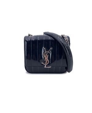 SAINT LAURENT Borsa a Tracolla in Pelle Lucida Col. Nero Vicky S