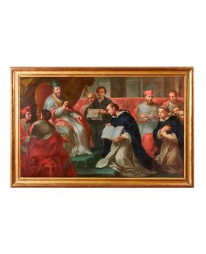 Papa Onorio III° approva la regola di Santa Dominica,  Nord Italia,  XVIII° secolo