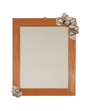 Specchiera con frutta in metallo argentato - M/885 -