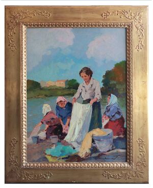 Carlo Domenici (Livorno 1897-1981) le lavandaie