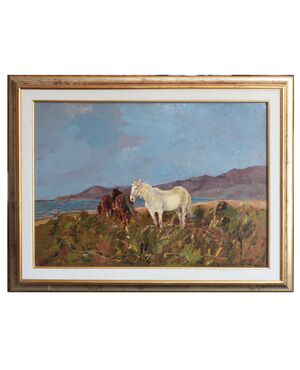 Carlo Domenici (Livorno 1897-1981)  Cavalli