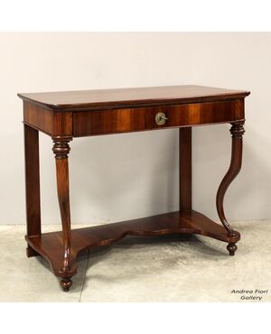 Antica console Carlo X in noce - Italia epoca '800