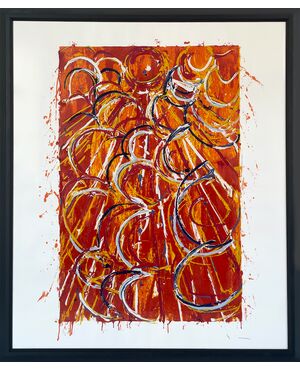 "Nella vetrata rossa" 1996 - Mario Schifano (Homs 1934 - Roma 1998)