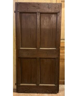PTIR473 - Porta da interno rustica in noce, epoca '800, luce cm L 83 x H 183