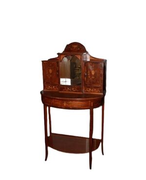Piccola Consolle Cabinet Inglese del 1800 Stile Sheraton in Satinwood