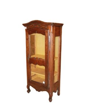 Piccola Vetrina Provenzale Bassa della Seconda Metà 1800 in Legno di Noce