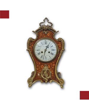 OROLOGIO INTARSIATO CON BRONZI PRIMI DEL XIX SECOLO