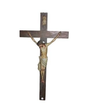 Grande Crocifisso Francese del 1800 in Legno