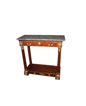 Bellissima Consolle Francese Stile Impero del 1800 in mogano con bronzi