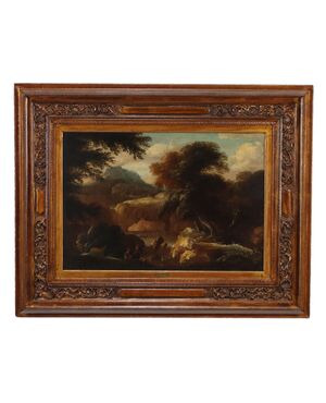 Dipinto Paesaggio con Figure