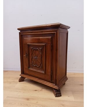 Mobiletto credenza in noce - un'anta - piccole dimensioni-fine '800 credenzina