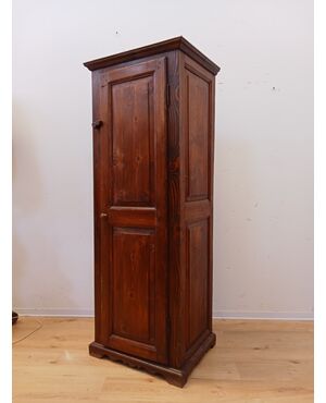 Armadio stipo ad un'anta in abete - credenza a colonna - fine '800