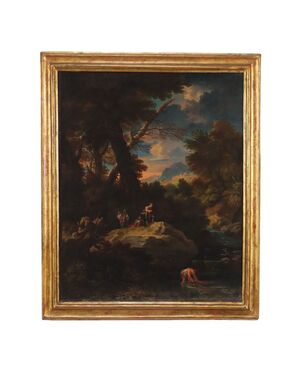 Dipinto Paesaggio con Figure