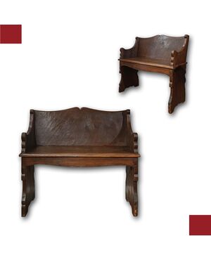COPPIA DI PANCHE IN NOCE LUIGI XIV FINE XVII-INIZI XVIII SECOLO