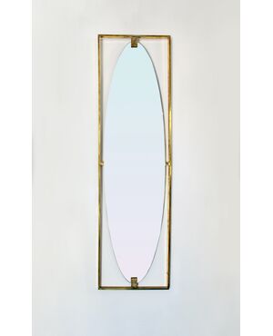 Specchiera con cornice in ottone - Vintage