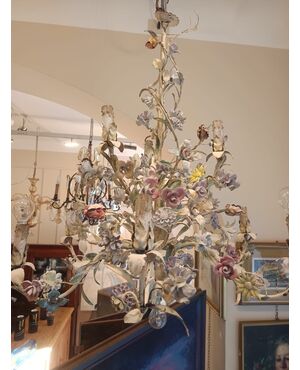 Lampadario in ferro forgiato