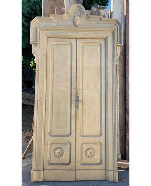 PTS790 - N. 5 porte a due battenti, in legno laccato, epoca II metà dell'800, luce cm L 90 x H 210