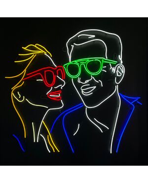 "Meet" / Intesa - opera luminosa a neon