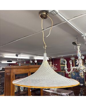 Lampadario Chandelier  Murano anni 70 Venini Cappello di Strega diametro 62 