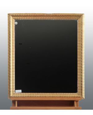 Coppia di specchiere rettangolari in legno dorato foglia oro del 1800