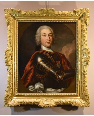 Gentiluomo in armatura, Hyacinthe RIGAUD (Perpignan 1659 - Parigi 1743) Scuola di