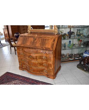 Secretaire ribalta lastronata in noce H 106 - 120x60