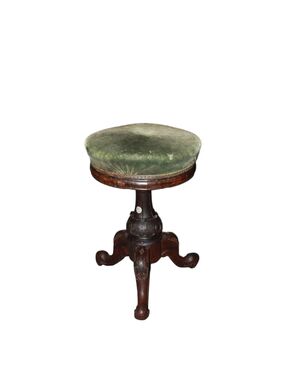 Pouf Girevole Sgabello da Pianoforte Vittoriano del 1800
