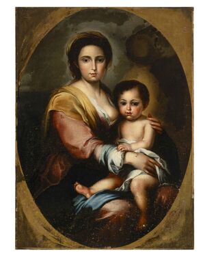 Anonimo degli inizi del XIX secolo,  "Madonna del latte"(copia da Bartolomé Esteban Murillo)