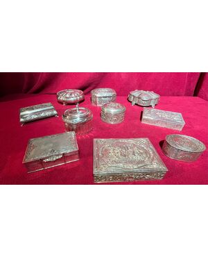 Collezione di scatoline in argento 