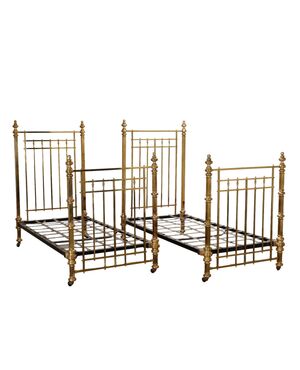Coppia Letti in Metallo Maple & Co Inghilterra Ultimo Quarto XIX Secolo