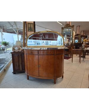 Credenza semicircolare stile decò H 152 - 140 x 50
