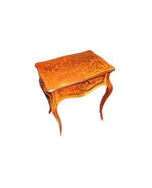 Toilette francese Stile Luigi XV del 1800 Riccamente intarsiata
