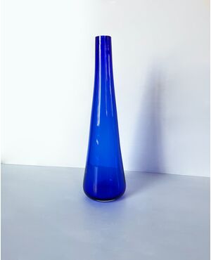 Vaso vetro blu di Murano