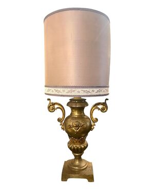 Lampada in bronzo dorato