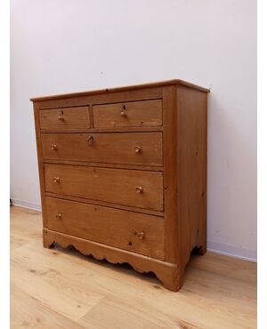 Cassettone rustico in abete - comò in pino - piccole dimensioni - fine '800