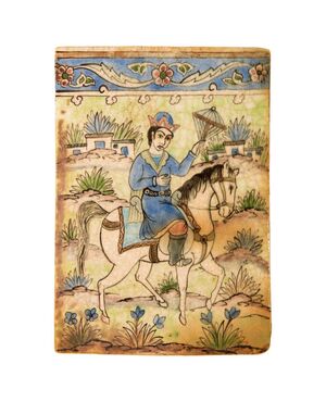 Antica piastrella persiana con cavaliere - O/5353/8.