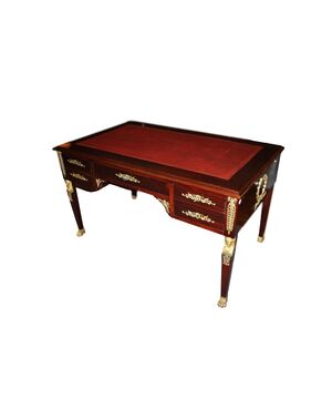 Scrivania Impero Francese del 1800 con ricche applicazioni in bronzo