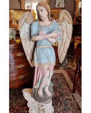 Scultura lignea policroma raffigurante un angelo – Alto Veneto / Trentino, XVIII secolo
